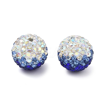 Gradient Color Design Polymer Clay Rhinestone Beads CLAY-NH0001-03F-1