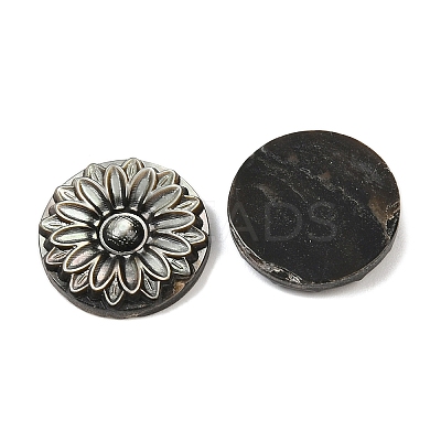Natural Black Lip Shell Carved Cabochons SSHEL-B006-01B-B-1
