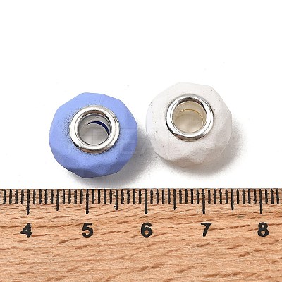 Spray Painted Faceted Resin European Beads RESI-C063-02D-1