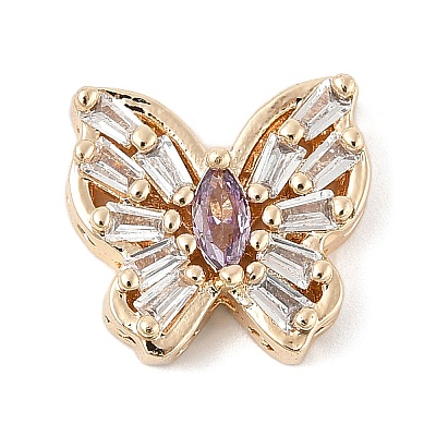Brass Micro Pave Cubic Zirconia Beads KK-K297-34B-G02-1