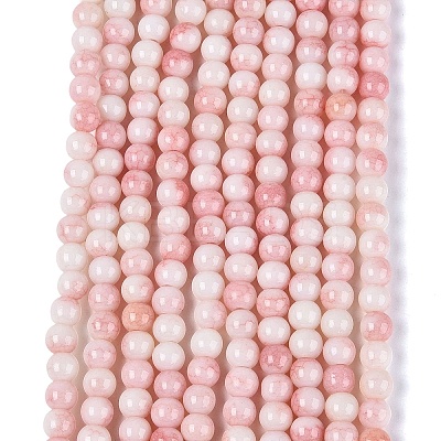 Ombre Effect Opaque Crackle Glass Beads Strands GLAA-Q106-01A-A14-1
