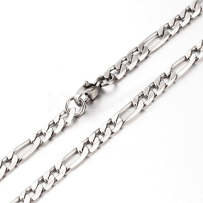 Tarnish Resistant 304 Stainless Steel Figaro Chains Necklaces LS-NJEW-O051-01-1