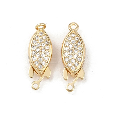 Brass Micro Pave Clear Cubic Zirconia Box Clasps KK-L255-02G-01-1