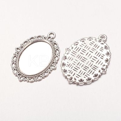 Zinc Alloy Pendant Settings for Cabochon & Rhinestone PALLOY-A15257-AS-LF-1