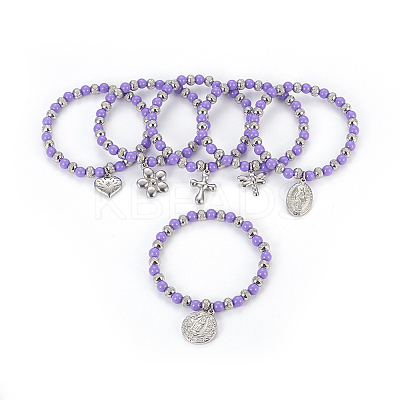 (Jewelry Parties Factory Sale)304 Stainless Steel Charm Bracelets BJEW-I268-07C-1