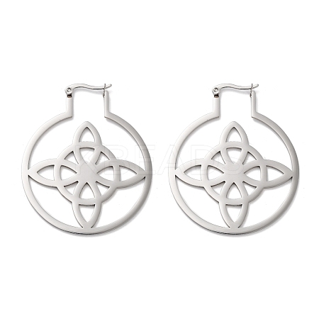 Non-Tarnish 304 Stainless Steel Hoop Earrings EJEW-P271-02C-P-1