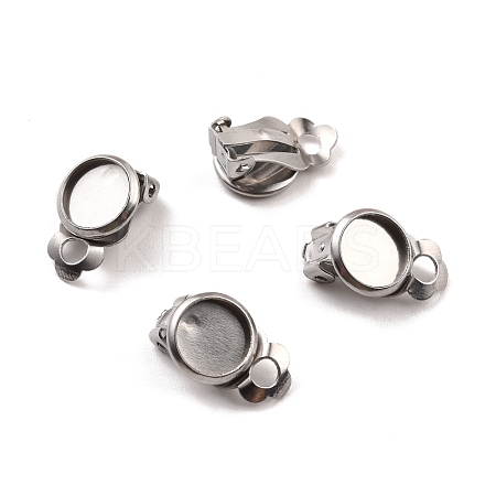 Non-Tarnish 316 Stainless Steel Clip-on Earring Findings STAS-I187-02B-P-1