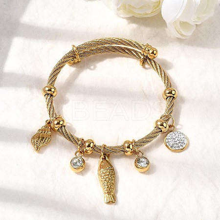 304 Stainless Steel Charm Bangles for Women BJEW-Z141-02G-1