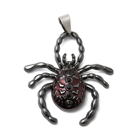 Halloween Alloy Enamel with Rhinestone Pendants FIND-Z098-02B-1