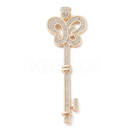 Brass Micro Pave Clear Cubic Zirconia Pendants KK-S388-02G-01-1