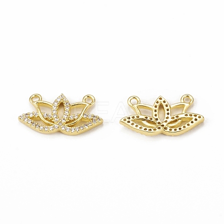 Brass Micro Pave Cubic Zirconia 2-Loop Pendants KK-E068-VB071-1