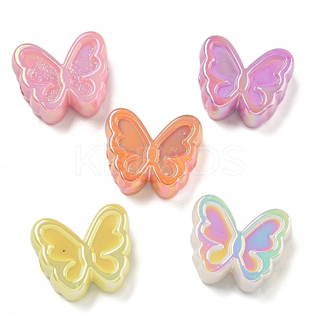 UV Plating Iridescent Acrylic Beads OACR-G039-07-1