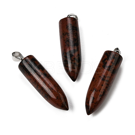 Natural Mahogany Obsidian Pointed Pendants G-F820-12P-1