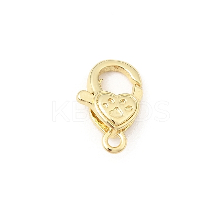 Heart Brass Lobster Claw Clasps KK-Z147-16G-1