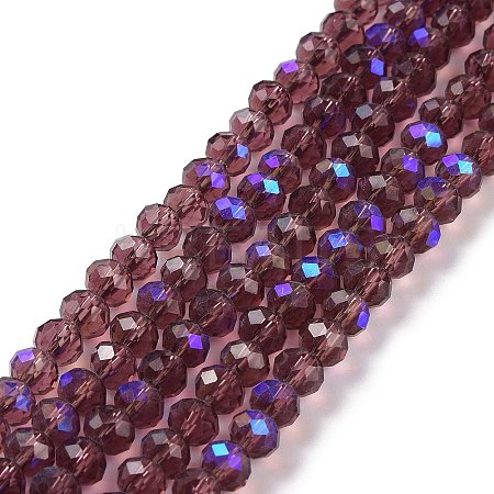 Electroplate Glass Beads Strands EGLA-A034-T6mm-L14-1