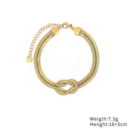 Elegant 304 Stainless Steel Flat Snake Chain Bracelet for Women NK9284-1-1
