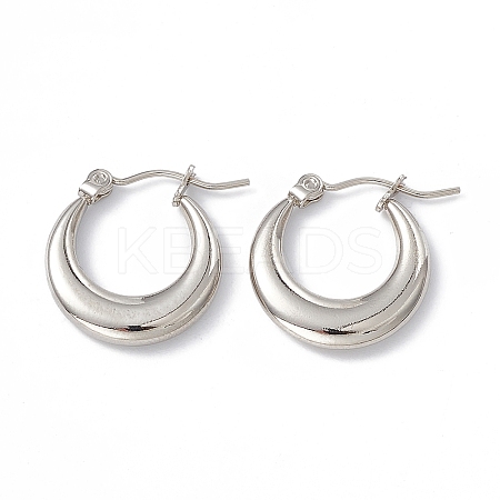 Tarnish Resistant 201 Stainless Steel Hoop Earrings with 304 Stainless Steel Pins for Women EJEW-B016-06P-1