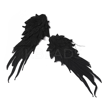 Angel Wing Polyester Embroidery Lace Appliques DIY-WH0034-42A-1