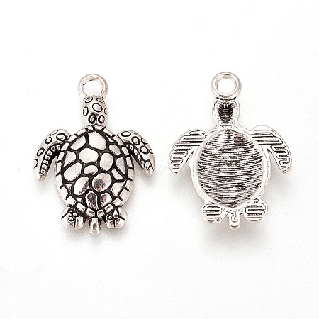 Tibetan Style Alloy Sea Turtle Pendants LS-TIBEP-22101-AS-FF-1
