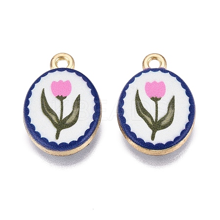 Valentine's Day Printed Alloy Pendants PALLOY-SZC0008-05J-1