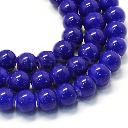 Baking Paint Glass Round Bead Strands X-DGLA-Q020-8mm-35-1