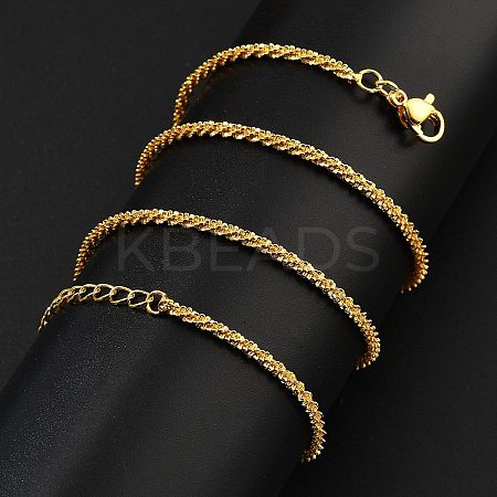 Brass Sterling Silver Chains Necklaces for Women NJEW-D302-25G-1