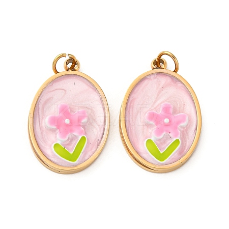 304 Stainless Steel Enamel Pendants STAS-U061-43G-01-1