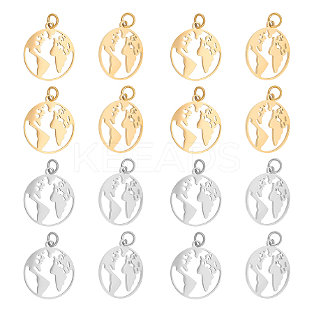 20Pcs 2 Colors 201 Stainless Steel Pendants STAS-UN0029-86-1