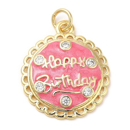 Brass Micro Pave Cubic Zirconia Pendants KK-Q775-20G-1