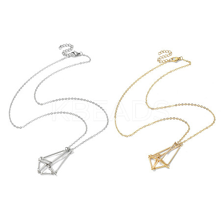 2Pcs 2 Style Brass Macrame Pouch Empty Stone Holder for Pendant Necklaces Making NJEW-JN04566-1