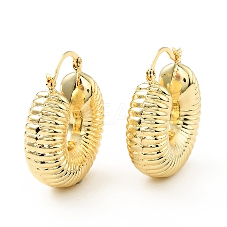 Brass Croissant Chunky Hoop Earrings for Women KK-D080-16G-01-1