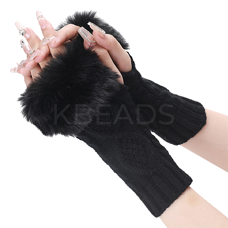 Polyacrylonitrile Fiber Yarn Knitting Fingerless Gloves COHT-PW0001-15C-1