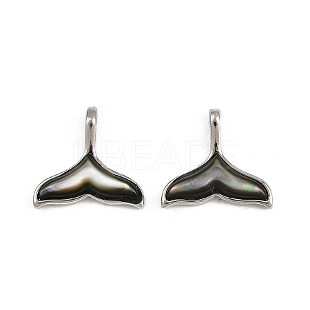 Natural Black Lip Shell Whale Tail Charms KK-A269-58P-1