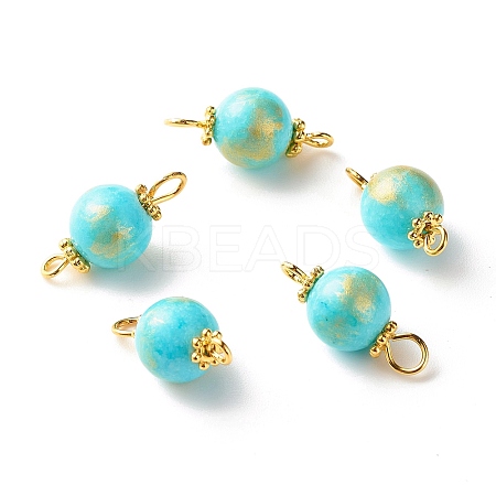 Natural Mashan Jade Connector Charms PALLOY-YW0001-57-1