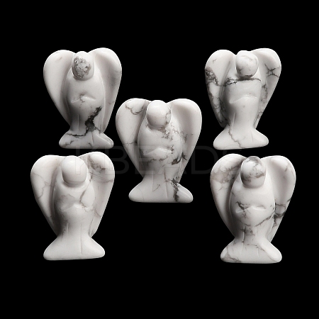 Natural Howlite Gemstone Carved Angle Figurines GG-CBA8396-A17-1
