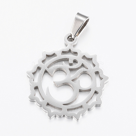 Non-Tarnish 304 Stainless Steel Yoga Pendants STAS-I074-04P-1