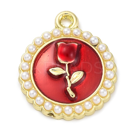 Rack Plating Alloy Enamel Pendants PALLOY-R450-04G-1
