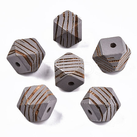 Painted Natural Wood Beads WOOD-T021-52C-05-1