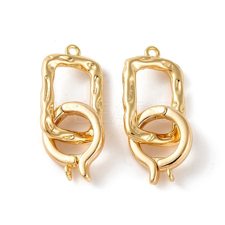Brass Fold Over Clasps KK-U016-09G-1
