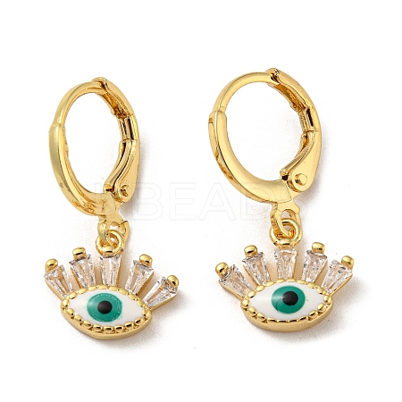 Real 18K Gold Plated Brass Dangle Leverback Earrings EJEW-A033-11G-01-1