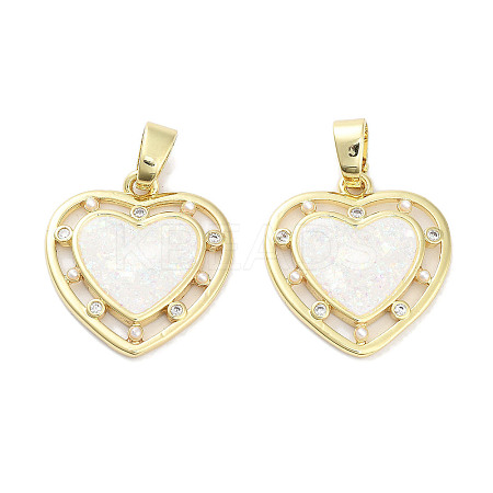 Brass Micro Pave Clear Cubic Zirconia Pendants KK-L213-012G-1