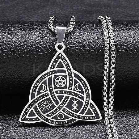 201 Stainless Steel Pendant Necklaces NJEW-K253-09P-1-1