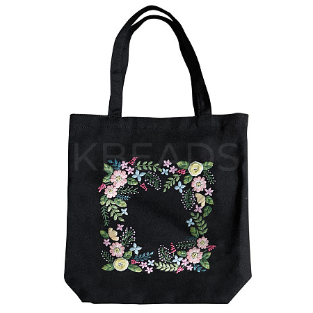 DIY Flower Frame Pattern Tote Bag Embroidery Kit PW22121377288-1