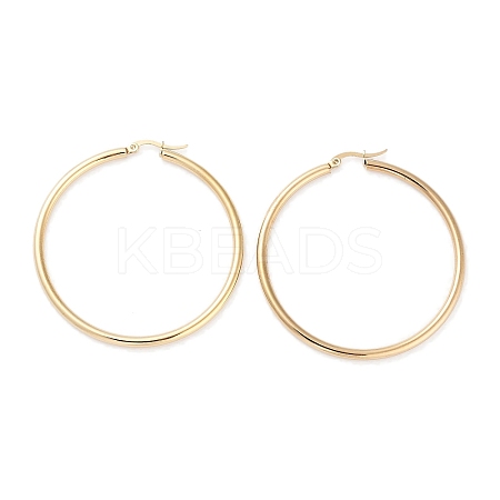 Ring 304 Stainless Steel Hoop Earrings for Women Men EJEW-B049-01H-G-1