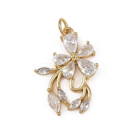 Brass Micro Pave Cubic Zirconia Pendants KK-Z120-06G-03-1