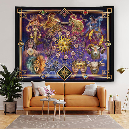 12 Constellation Altar Wiccan Witchcraft Polyester Decoration Backdrops WICR-PW0001-33A-10-1