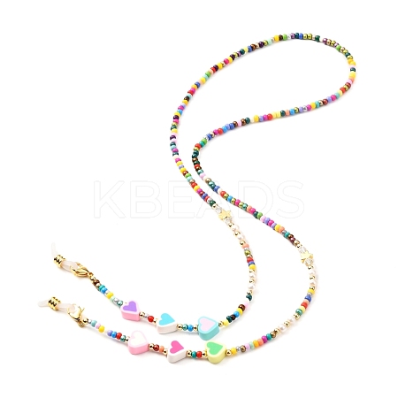 Glass Seed Beads Eyeglasses Chains AJEW-EH00383-01-1