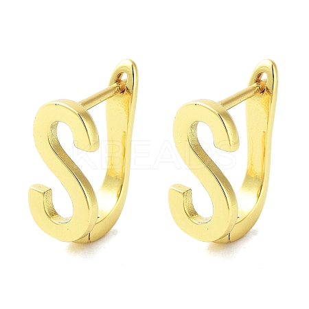 Brass Letter Stud Earrings for Women EJEW-A038-01S-G-1