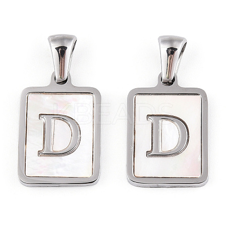 304 Stainless Steel Pave Shell Pendants STAS-G327-01P-D-1