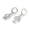 Rack Plating Shell Shape Brass Micro Pave Clear Cubic Zirconia Hoop Earrings EJEW-H016-38P-2